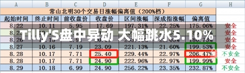 Tilly'S盘中异动 大幅跳水5.10%