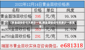 【黄金回收价今天多少一克,黄金回收价今天多少一克西安】