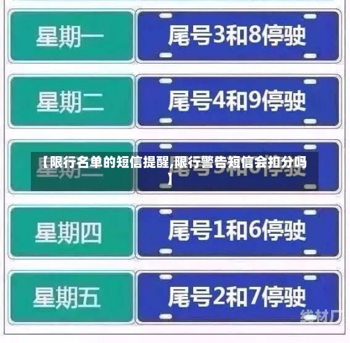 【限行名单的短信提醒,限行警告短信会扣分吗】