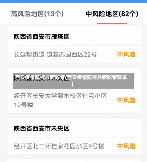 西安疫情防控最新政策(西安疫情防控最新政策要求)