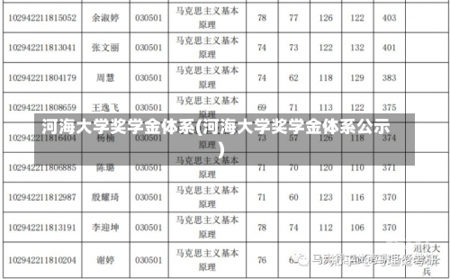 河海大学奖学金体系(河海大学奖学金体系公示)