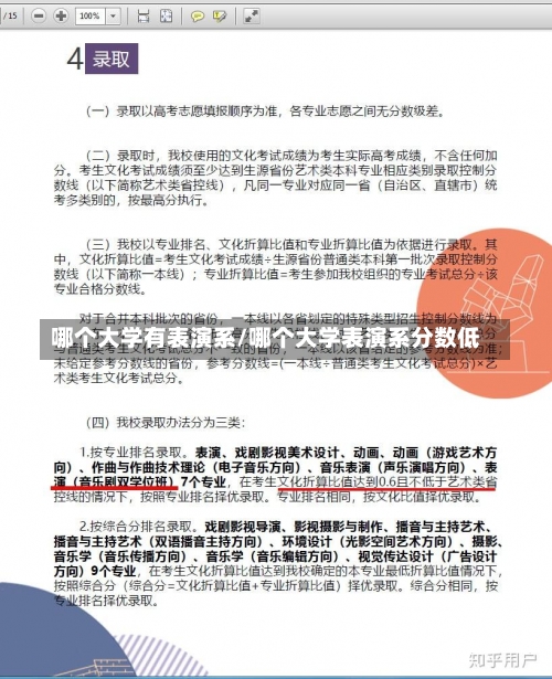 哪个大学有表演系/哪个大学表演系分数低