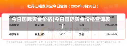 今日国际黄金价格(今日国际黄金价格查询表)