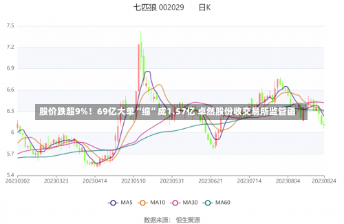 股价跌超9%！69亿大单“缩”成1.57亿 卓然股份收交易所监管函