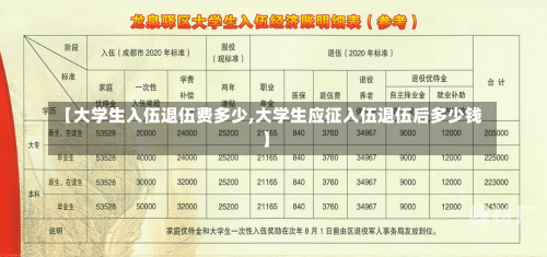 【大学生入伍退伍费多少,大学生应征入伍退伍后多少钱】