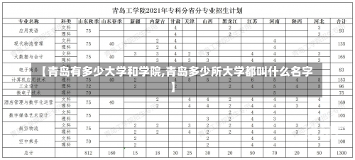 【青岛有多少大学和学院,青岛多少所大学都叫什么名字】