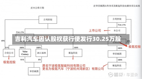 吉利汽车因认股权获行使发行30.25万股