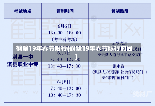 鹤壁19年春节限行(鹤壁19年春节限行时间)