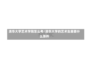 清华大学艺术学院怎么考/清华大学的艺术生需要什么条件