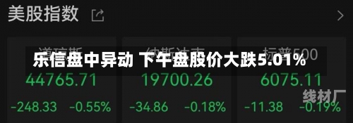 乐信盘中异动 下午盘股价大跌5.01%