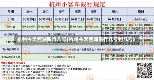 杭州今天西湖限行几号(杭州今天西湖限行几号到几号)