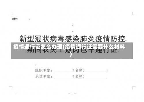 疫情通行证怎么办理(疫情通行证需要什么材料)