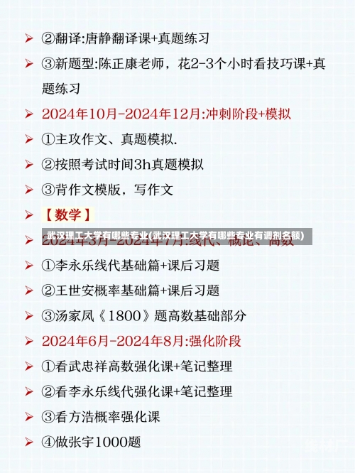 武汉理工大学有哪些专业(武汉理工大学有哪些专业有调剂名额)