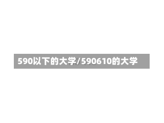 590以下的大学/590610的大学