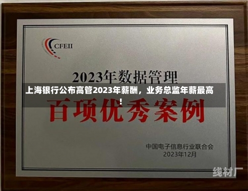 上海银行公布高管2023年薪酬，业务总监年薪最高！