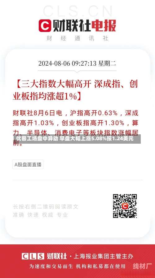 优客工场盘中异动 早盘大幅上涨5.08%报1.24美元