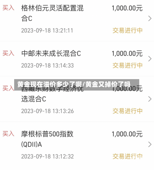 黄金现在溢价多少了啊/黄金又掉价了吗