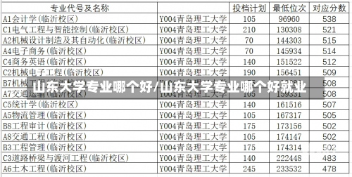 山东大学专业哪个好/山东大学专业哪个好就业