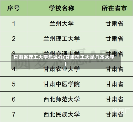 甘肃省理工大学怎么样(甘肃理工大是几本大学)