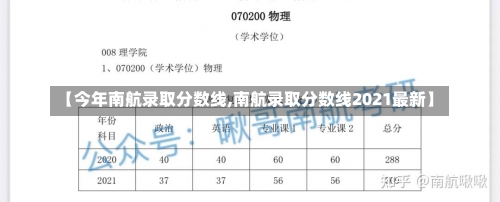 【今年南航录取分数线,南航录取分数线2021最新】