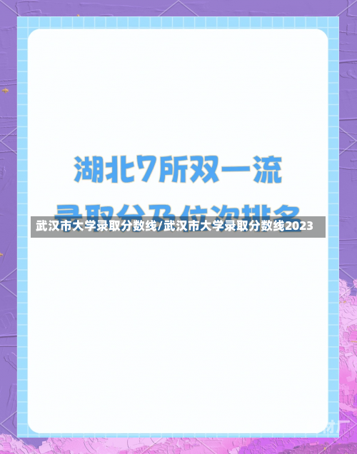 武汉市大学录取分数线/武汉市大学录取分数线2023