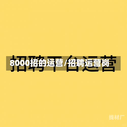 8000招的运营/招聘运营岗