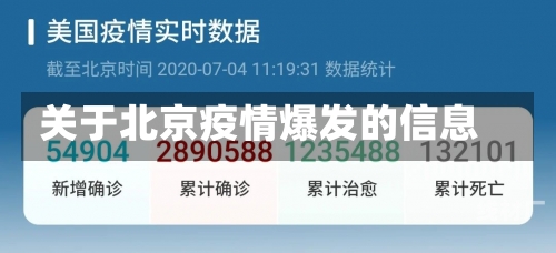 关于北京疫情爆发的信息