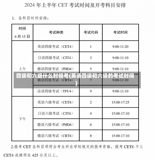 四级和六级什么时候考(英语四级和六级的考试时间)