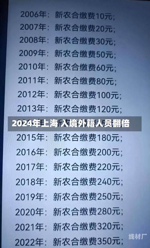 2024年上海 入境外籍人员翻倍