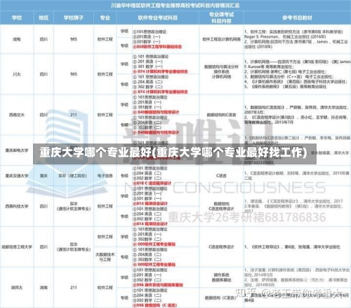 重庆大学哪个专业最好(重庆大学哪个专业最好找工作)