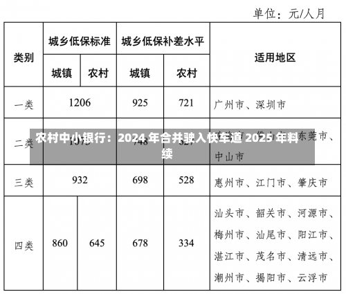 农村中小银行：2024 年合并驶入快车道 2025 年料续