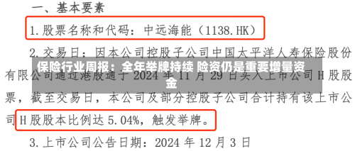 保险行业周报：全年举牌持续 险资仍是重要增量资金