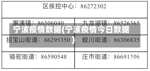 宁波疫情数据(宁波疫情今日数据)