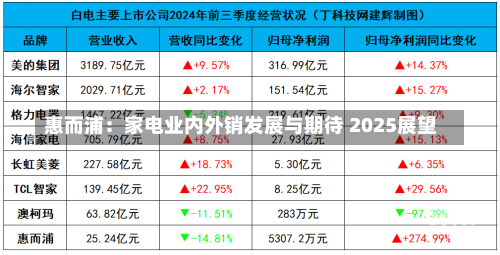 惠而浦：家电业内外销发展与期待 2025展望