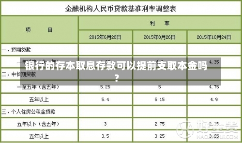 银行的存本取息存款可以提前支取本金吗？