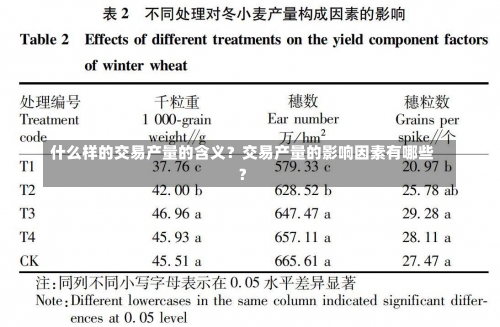 什么样的交易产量的含义？交易产量的影响因素有哪些？