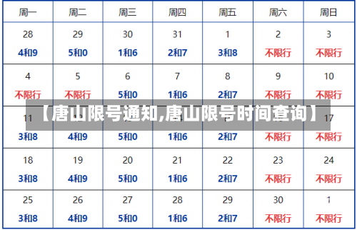 【唐山限号通知,唐山限号时间查询】