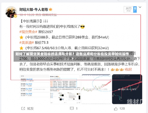 如何了解现货黄金指标的运用与分析？这些运用和分析在投资中如何操作？