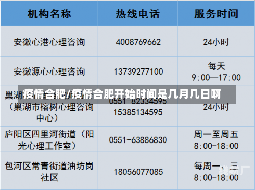 疫情合肥/疫情合肥开始时间是几月几日啊