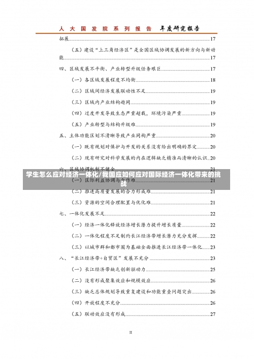 学生怎么应对经济一体化/我国应如何应对国际经济一体化带来的挑战