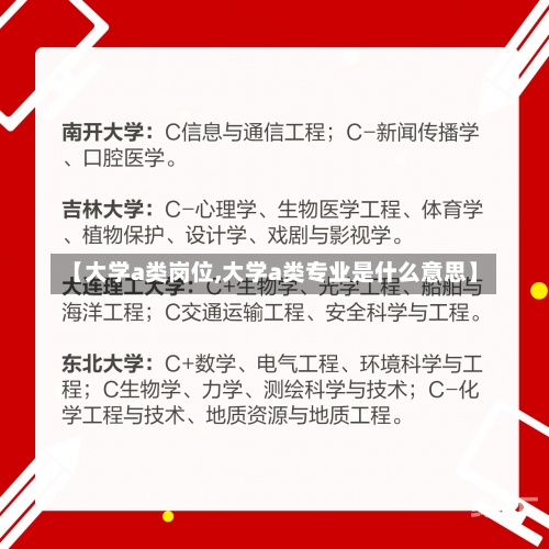 【大学a类岗位,大学a类专业是什么意思】