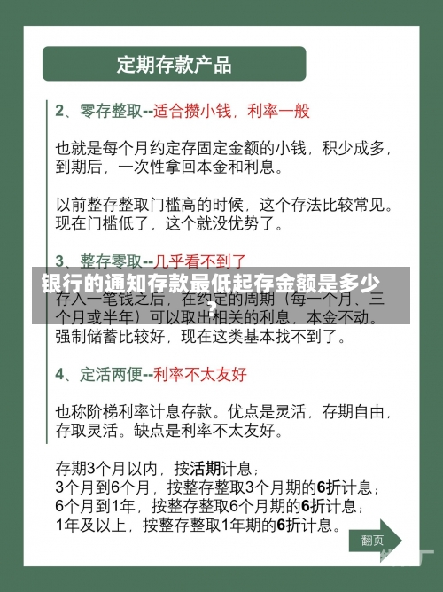 银行的通知存款最低起存金额是多少？