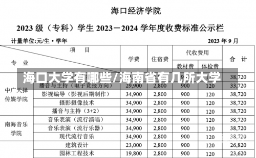 海口大学有哪些/海南省有几所大学