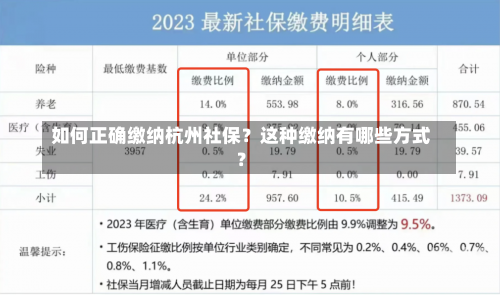 如何正确缴纳杭州社保？这种缴纳有哪些方式？