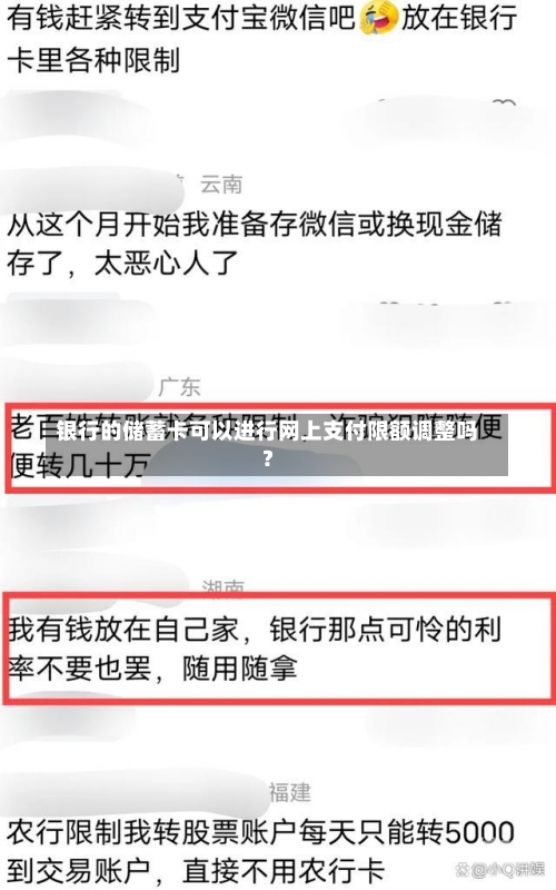 银行的储蓄卡可以进行网上支付限额调整吗？