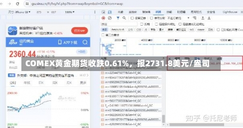 COMEX黄金期货收跌0.61%，报2731.8美元/盎司