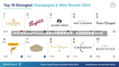 2025年Brand Finance全球500强榜单发布：比亚迪排名第167位