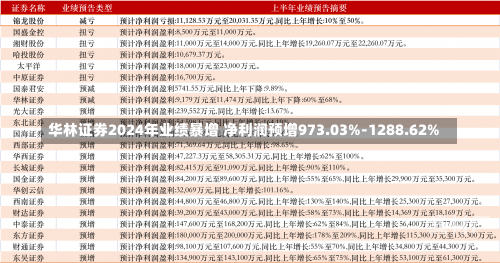 华林证券2024年业绩暴增 净利润预增973.03%-1288.62%