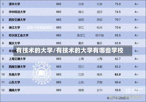 有技术的大学/有技术的大学有哪些学校