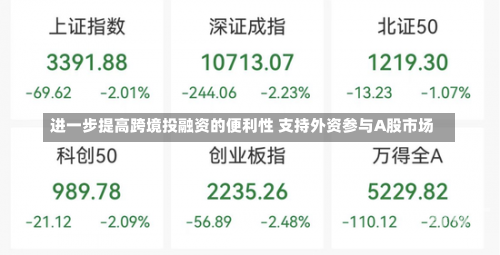 进一步提高跨境投融资的便利性 支持外资参与A股市场